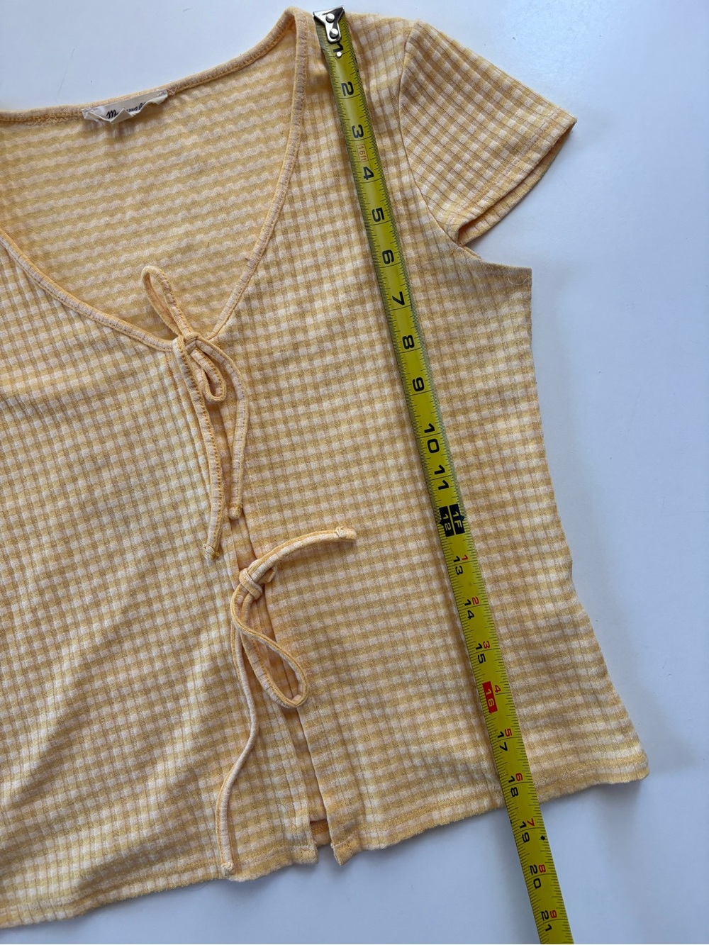 Madewell Gingham Bow-Front Tee - Picture 4 of 7